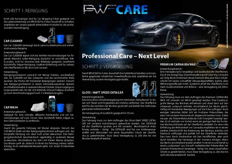 Innenseite Faltblatt PWF Professional care