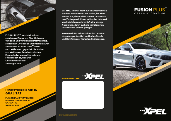 Außenseite Faltblatt XPEL Fusion Plus