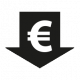 Pfeil nach unten mit einem Euro Zeichen