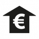 Pfeil nach oben mit einem Euro Zeichen
